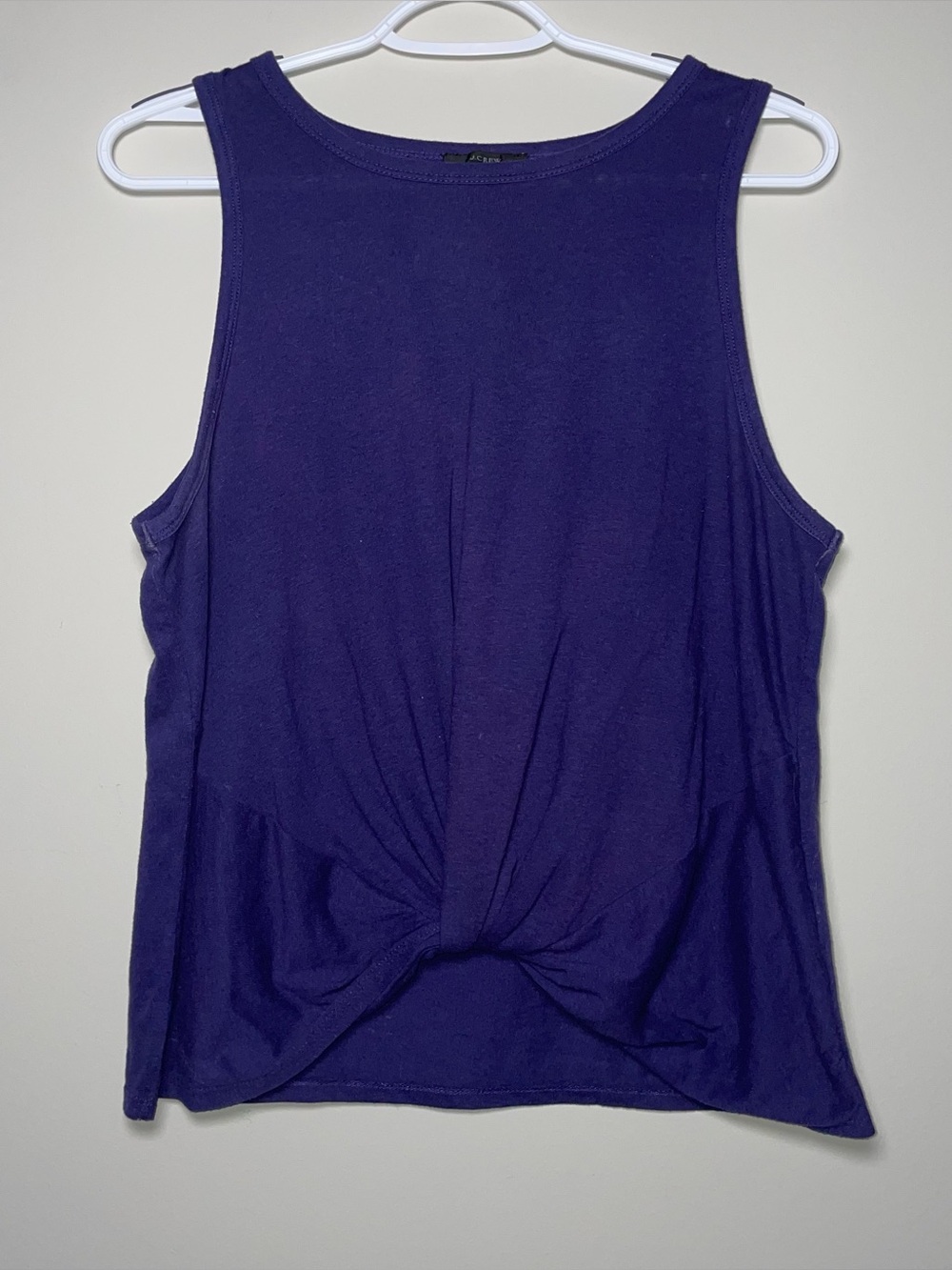 J. Crew S Purple Knot Front Cotton Blend Summer Tank Top